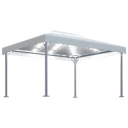 Berkfield Classic Gazebo With Led String Lights 400X300 Cm Cream Aluminium - thumbnail 1