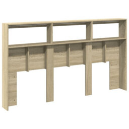 Berkfield Headboard Cabinet With Led Sonoma Oak 180X17X102 Cm - thumbnail 8