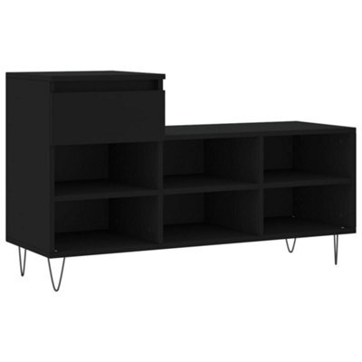 Berkfield Modern Shoe Cabinet Black 102X36X60 Cm Engineered Wood