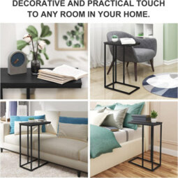 C Shaped Side Table, L End Table Table Coffee Laptop Bedroom Living Room - thumbnail 6