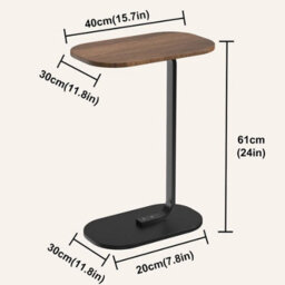 C Shaped Side Table, L End Table Table Coffee Laptop Bedroom Living Room - thumbnail 2