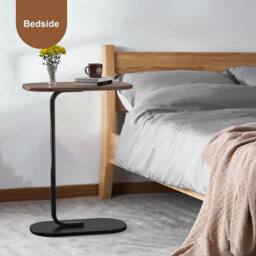 C Shaped Side Table, L End Table Table Coffee Laptop Bedroom Living Room - thumbnail 3