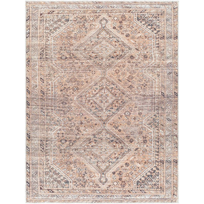 Livabliss Amelie-Washable Light Brown Traditional Vintage Boho Living Dining Rug 200 X 275 Cm Easy Care, Non Shedding - image 1