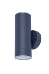 GoodHome Fixed Matt Dark Grey Mains-Powered Integrated Led Outdoor Double Wall Light 760Lm (Dia)6Cm - thumbnail 1