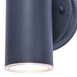 GoodHome Fixed Matt Dark Grey Mains-Powered Integrated Led Outdoor Double Wall Light 760Lm (Dia)6Cm - thumbnail 4