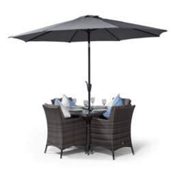 That's Furniture Savannah Square 4 Seater Patio Dining Set With Ice Bucket Drinks Cooler - Grey - thumbnail 4