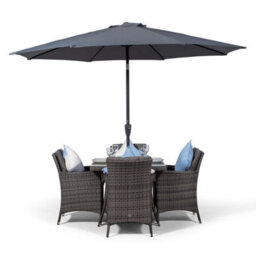 That's Furniture Savannah Square 4 Seater Patio Dining Set With Ice Bucket Drinks Cooler - Grey - thumbnail 5