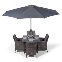 That's Furniture Savannah Square 4 Seater Patio Dining Set With Ice Bucket Drinks Cooler - Grey - thumbnail 2