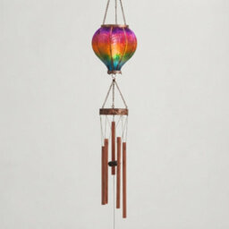 Pluto Packaging 104Cm Solar Powered Rainbow Flame Hot Air Balloon Wind Chime - thumbnail 3