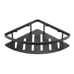 FNX Bathrooms Matt Black Single Shower Corner Caddy Basket - thumbnail 1