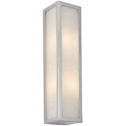 Bathroom Wall Light Fitting - Chrome Plate & Frosted Glass Shade - Twin Lamp - thumbnail 1