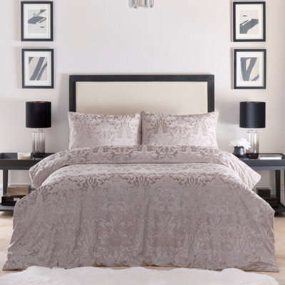 Laurence Llewelyn-Bowen Firenza Damask Velvet Linen Duvet Cover Set - image 1