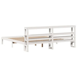 Berkfield Bed Frame With Headboard Without Mattress White 180X200 Cm Super King - thumbnail 6