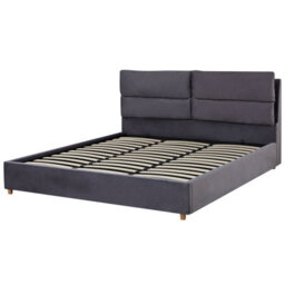 Beliani Ottoman Bed Velvet Batilly 180 X 200 Cm (Eu Super King) Grey - thumbnail 8