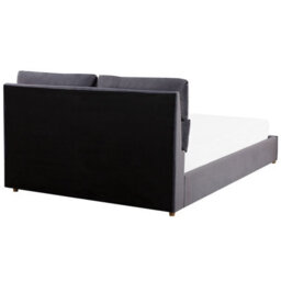 Beliani Ottoman Bed Velvet Batilly 180 X 200 Cm (Eu Super King) Grey - thumbnail 7