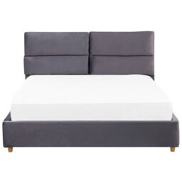 Beliani Ottoman Bed Velvet Batilly 180 X 200 Cm (Eu Super King) Grey - thumbnail 6