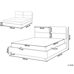 Beliani Ottoman Bed Velvet Batilly 180 X 200 Cm (Eu Super King) Grey - thumbnail 3