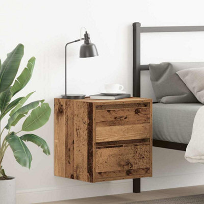 Berkfield Wall-Mounted Bedside Cabinet Old Wood 38X34X40 Cm - image 1