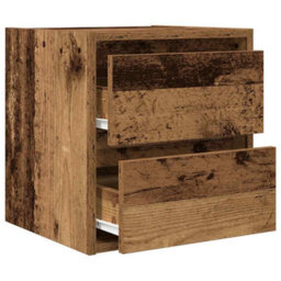 Berkfield Wall-Mounted Bedside Cabinet Old Wood 38X34X40 Cm - thumbnail 5
