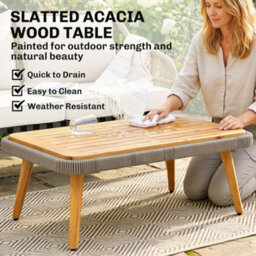 Outsunny 4 Piece Rattan Garden Furniture Set W/ Thick Cushions, Cream White - thumbnail 8