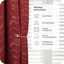 Deconovo Foil Printed Thermal Curtains 46 X 90 Inch Dark Red 2 Panels Super Soft Ring Top Blackout Curtains For Bedroom - thumbnail 9