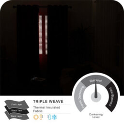 Deconovo Foil Printed Thermal Curtains 46 X 90 Inch Dark Red 2 Panels Super Soft Ring Top Blackout Curtains For Bedroom - thumbnail 4