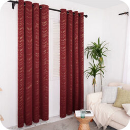 Deconovo Foil Printed Thermal Curtains 46 X 90 Inch Dark Red 2 Panels Super Soft Ring Top Blackout Curtains For Bedroom - thumbnail 5