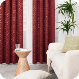 Deconovo Foil Printed Thermal Curtains 46 X 90 Inch Dark Red 2 Panels Super Soft Ring Top Blackout Curtains For Bedroom - thumbnail 3