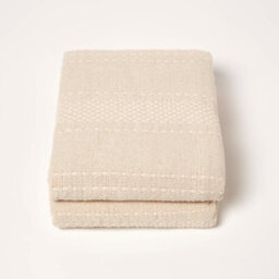 Homescapes Kashi Natural Cotton Throw With Tassels 225 X 360 Cm - thumbnail 2