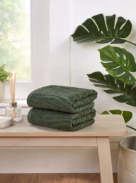 Rapport Home Safari Bath Towel Pure Cotton Forest Green