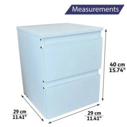 Home Treats 2 Drawer Bedside Chest White H(470mm) W(400mm) D(360mm) - thumbnail 2