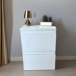Home Treats 2 Drawer Bedside Chest White H(470mm) W(400mm) D(360mm)