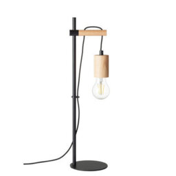 Luminosa Lighting Luminosa Sven Complete Table Lamp, Matt Black, Natural Wood - thumbnail 6