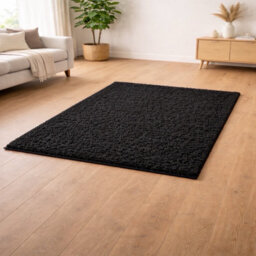 Uetian Black Luxury Soft Plush Area Rug Thick Pile Bedroom Carpet (120X170) - thumbnail 1
