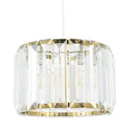 Happy Homewares Contemporary Easy Fit Gold Pendant Shade With Clear Acrylic Rectangular Rods - thumbnail 2