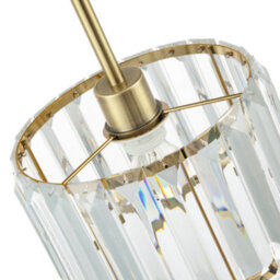 Happy Homewares Contemporary Easy Fit Gold Pendant Shade With Clear Acrylic Rectangular Rods - thumbnail 4
