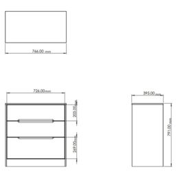 Nashville Ready Assembled Matt White & Oak 3 Drawer Chest (H)791mm (W)766mm (D)395mm - thumbnail 5