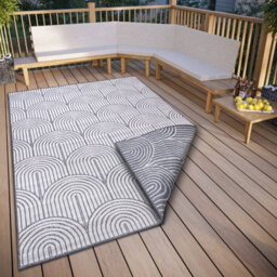 The Rugs Flatweave Indoor Outdoor Reversible Rug Pangli Durable Polypropylene In Grey - thumbnail 8