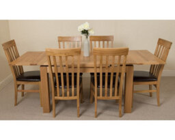 That's Furniture Richmond 140Cm - 220Cm Oak Extending Dining Table And 6 Chairs Dining Set With Harvard Chairs - thumbnail 2