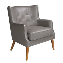 Angel Cerda Chester Armchair In Dark Grey Leather - Modern Design And Comfort