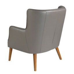 Angel Cerda Chester Armchair In Dark Grey Leather - Modern Design And Comfort - thumbnail 6