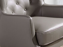 Angel Cerda Chester Armchair In Dark Grey Leather - Modern Design And Comfort - thumbnail 4