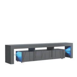 Creative Furniture Nova Tv Unit 200Cm - Dark Grey With Gloss Doors And Led Lights - thumbnail 8