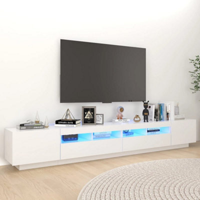 Berkfield Tv Cabinet With Led Lights White 260X35X40 Cm - image 1