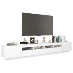 Berkfield Tv Cabinet With Led Lights White 260X35X40 Cm - thumbnail 6