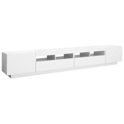 Berkfield Tv Cabinet With Led Lights White 260X35X40 Cm - thumbnail 7