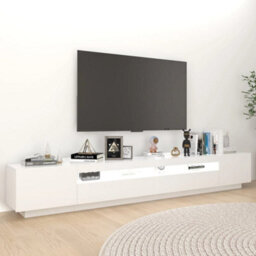 Berkfield Tv Cabinet With Led Lights White 260X35X40 Cm - thumbnail 3