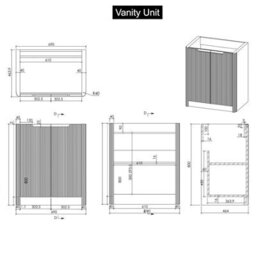 Royal Bathrooms Avenza 700mm Terracotta Clay Floor Standing Bathroom Vanity Unit 2 Door With Cesar Basin - thumbnail 8