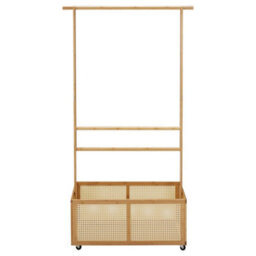 Bamboo Garment Rack Coat Shoe Clothes Stand Thicken Wooden Basket Open Wardrobe - thumbnail 5
