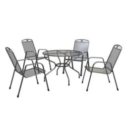 Pacific Lifestyle Savoy Metal Outdoor 4 Seater Dining Set Patio Garden Furniture - thumbnail 3